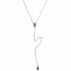 Geometric Teardrop Lariat Necklace with Cubic Zirconia