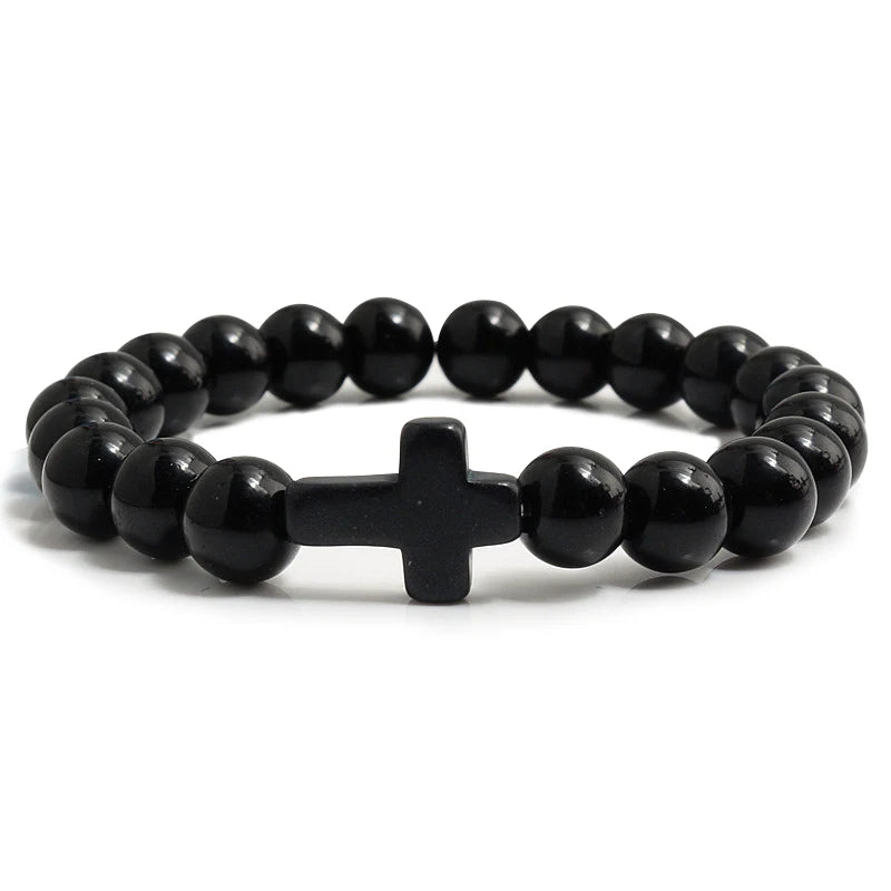 Bracelet en Pierre de Lave Naturel pour Hommes et Femmes