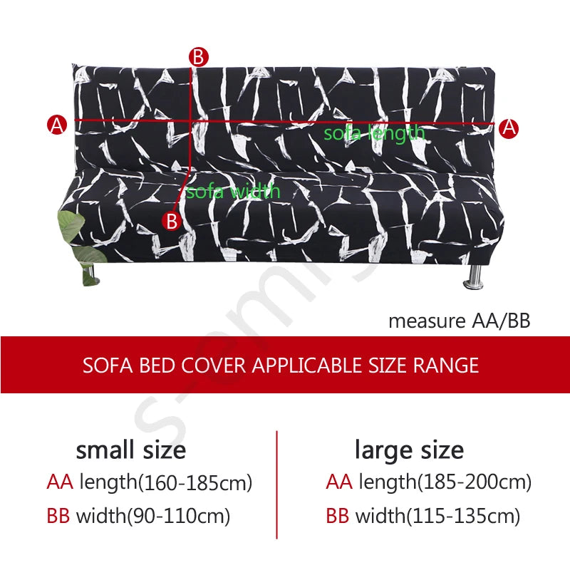 Stretchable Sofa Cover with Geometric Pattern for Futon Seats