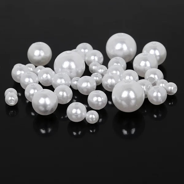 350pcs Mixed Size Acrylic Pearl Beads for Jewelry Making