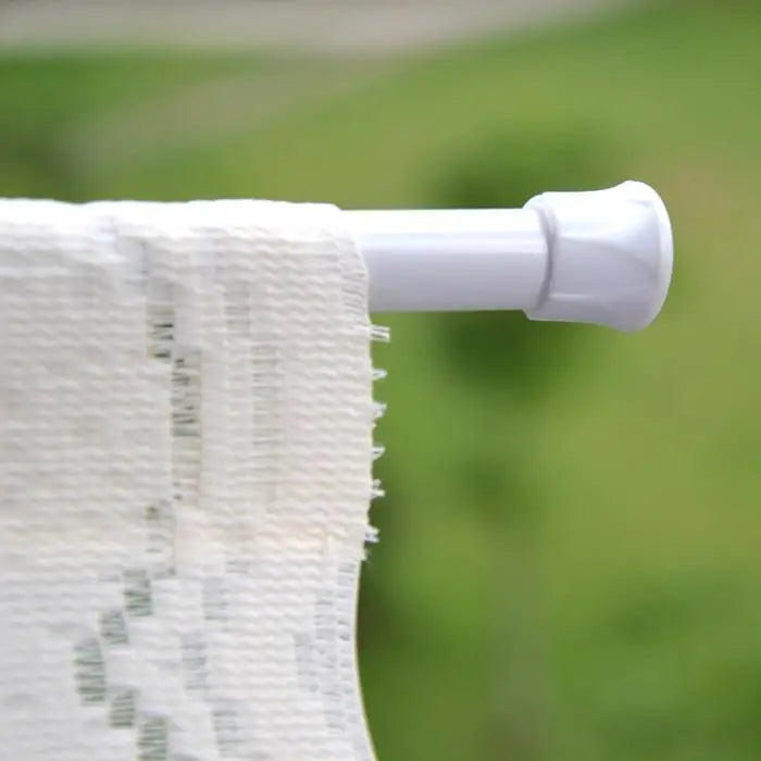No-Drill Adjustable Metal Spring Tension Curtain Rod