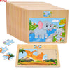 Wooden Vehicle & Animal Puzzle Set for Toddlers