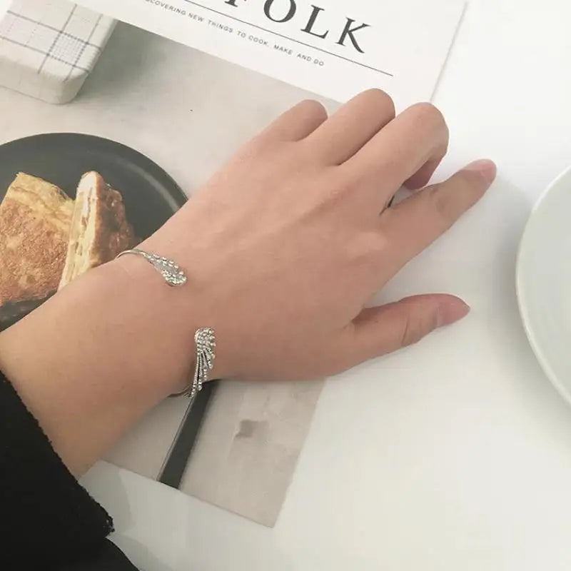 Verstellbares Silber Engel-Flügel-Armband