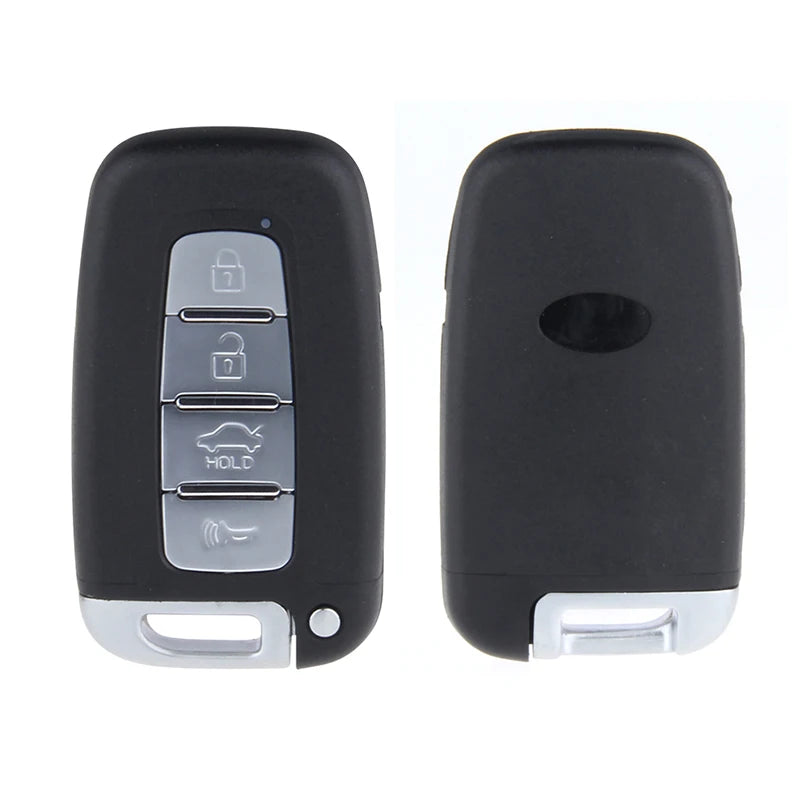 Black PKE keyless entry system with remote start and push button ignition featuring multiple buttons.