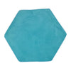 A teal hexagonal foldable play tent for children.