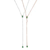 Geometric Teardrop Lariat Necklace with Cubic Zirconia