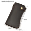 Vintage Leather Bifold Wallet with Metal Chain
