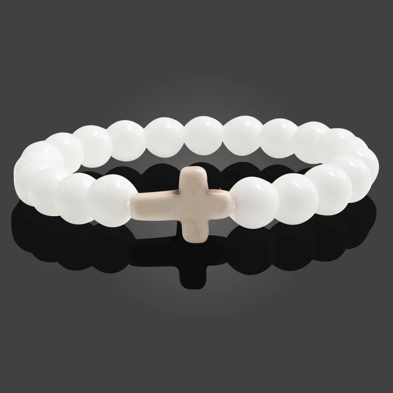 Bracelet en Pierre de Lave Naturel pour Hommes et Femmes