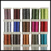 A set of spools of 150m braided polyester rod wrapping thread in various colors for guide tying and repairs