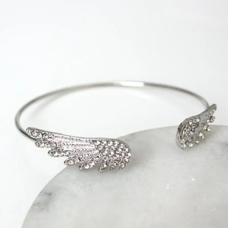 Verstellbares Silber Engel-Flügel-Armband
