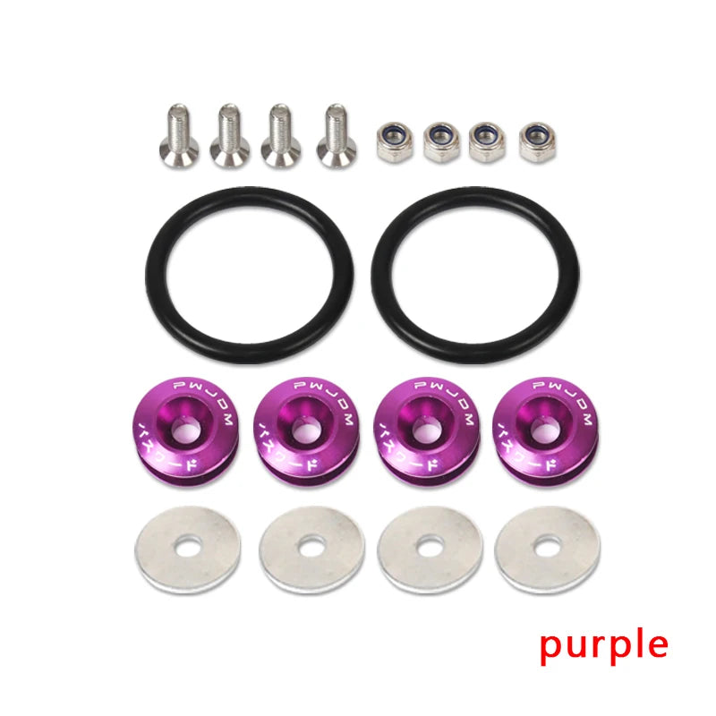 Billet Aluminum Quick Release Fasteners – Black Anodized, Universal Fit