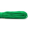 A coil of bright green 2mm multi-color paracord rope.