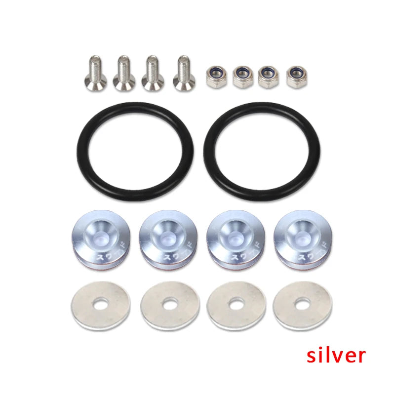 Billet Aluminum Quick Release Fasteners – Black Anodized, Universal Fit