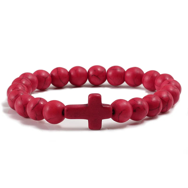 Bracelet en Pierre de Lave Naturel pour Hommes et Femmes