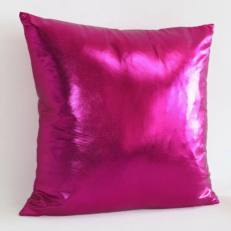 A square magenta metallic shine decorative pillowcase
