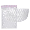A stack of white waterproof foam paper envelopes is shown in a clear plastic packaging.