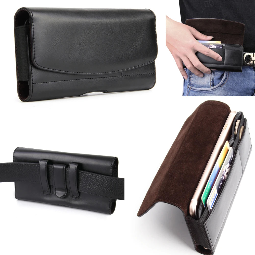 Leather Wallet Phone Case with Belt Clip