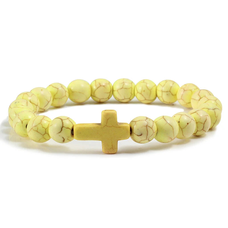 Bracelet en Pierre de Lave Naturel pour Hommes et Femmes