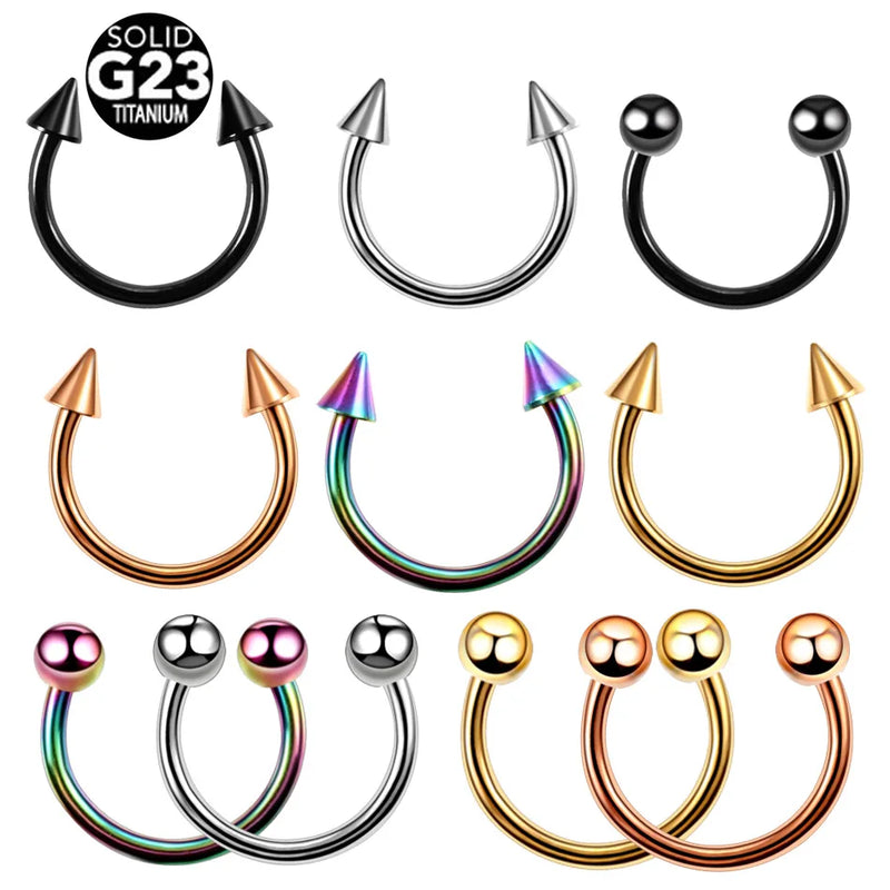 G23 Titanium Horseshoe Septum Ring