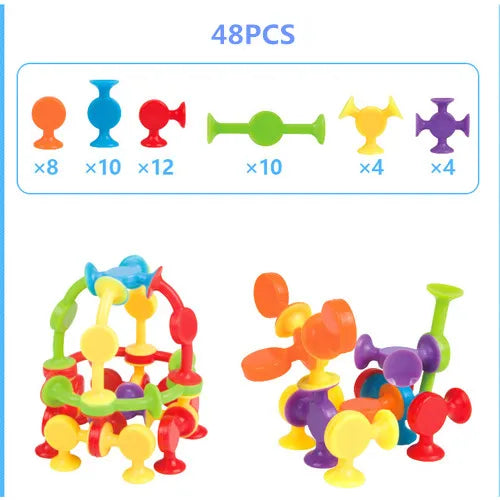 Silicone Suction Cup Building Blocks Set