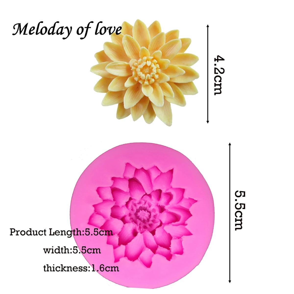 A pink silicone mold shaped like a flower, used for cake decorating.