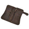 Vintage Leather Bifold Wallet with Metal Chain