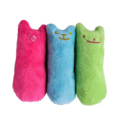 Interactive Catnip Plush Cat Toy with Thumb Bite Design