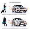 Diagram showing a car using PKE keyless entry, automatically unlocking within 1-2 meters and locking when the fob is 2-3 mete