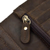Vintage Leather Bifold Wallet with Metal Chain