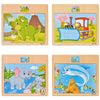Wooden Vehicle & Animal Puzzle Set for Toddlers