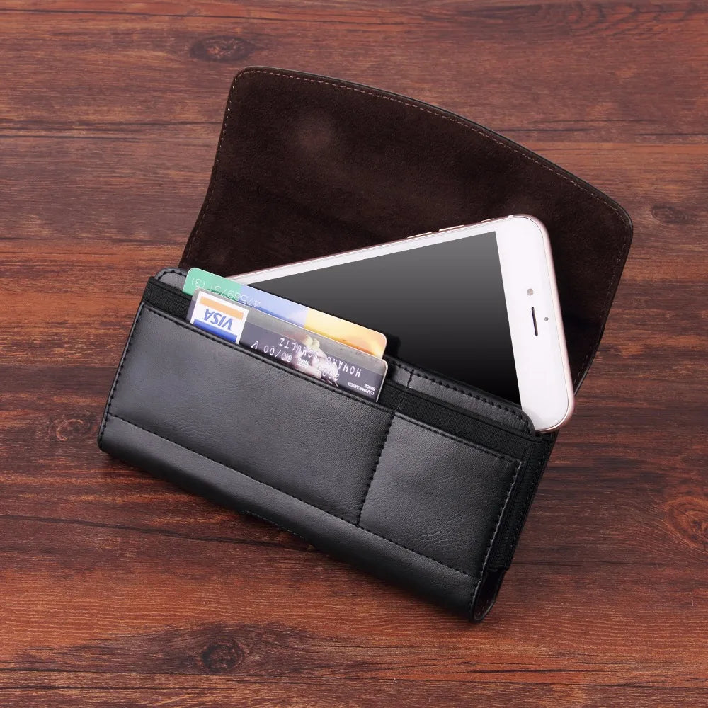 Leather Wallet Phone Case with Belt Clip