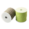 Two spools of high-visibility reflective paracord, one brown and one lime green.