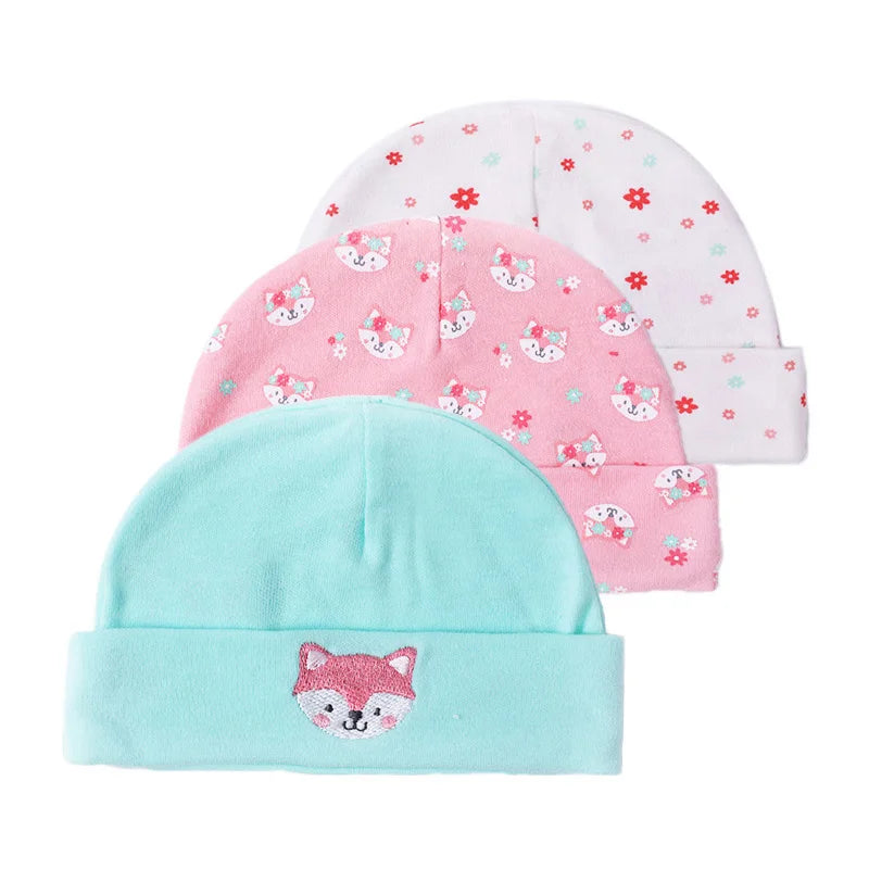 Soft Cotton Baby Hats for Newborns & Infants (0-6 Months)
