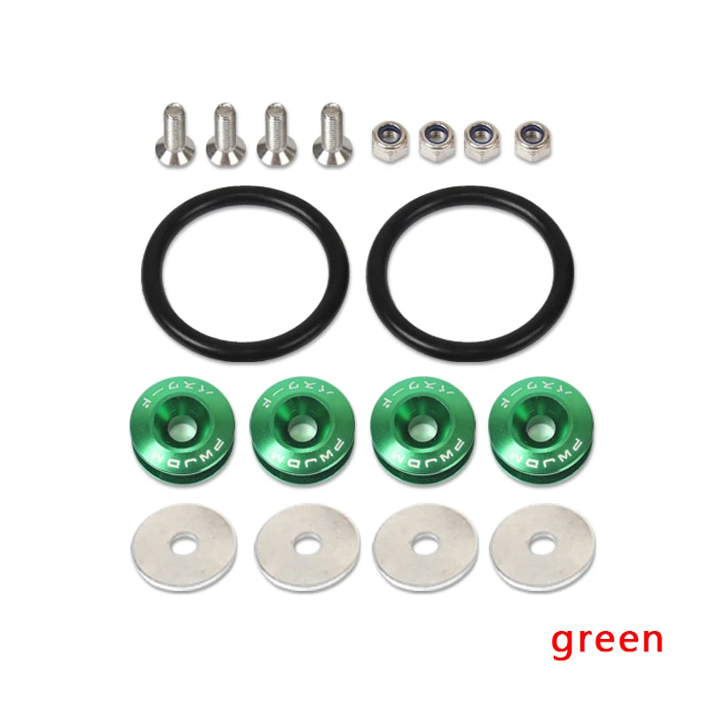 Billet Aluminum Quick Release Fasteners – Black Anodized, Universal Fit