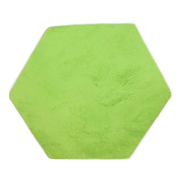 A bright lime green hexagonal foldable play tent for children.
