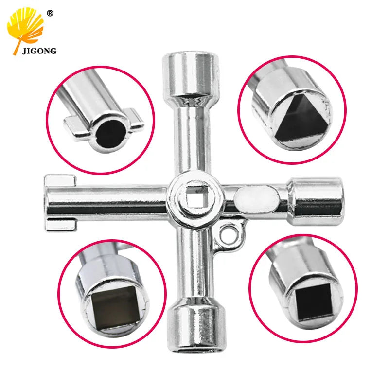 4-Way Universal Utility Wrench Set for Cabinet and Valve Access
