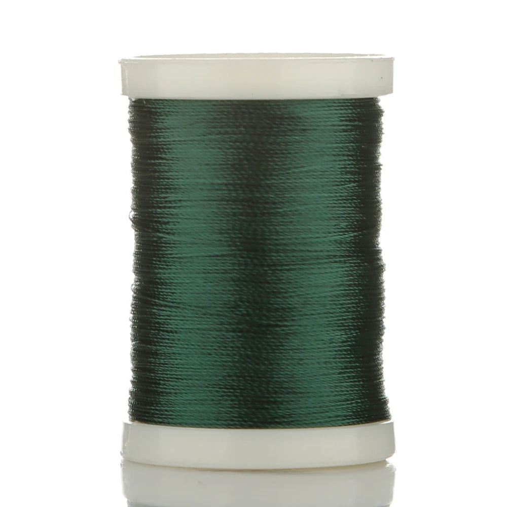 Spool of dark green braided polyester thread for guide tying and repairs