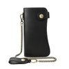 Vintage Leather Bifold Wallet with Metal Chain