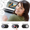 Demonstration of an ultra-slim magnetic webcam cover for laptops, showing how it can be easily slid on and off.