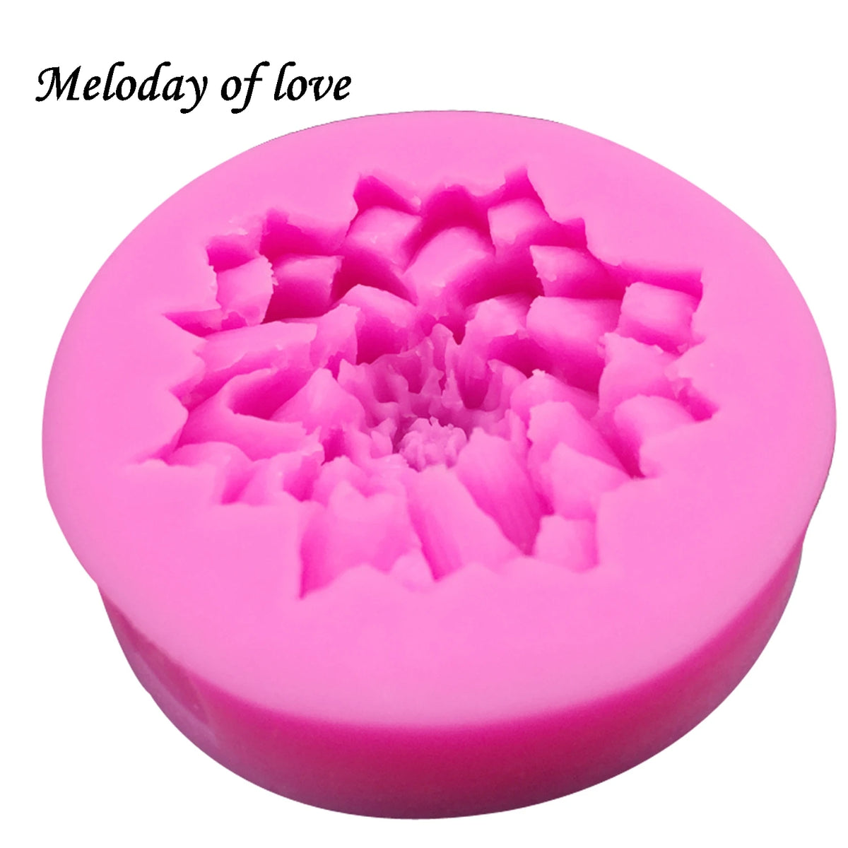 Pink silicone mold with a floral pattern for cake decorating