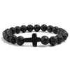 Bracelet en Pierre de Lave Naturel pour Hommes et Femmes