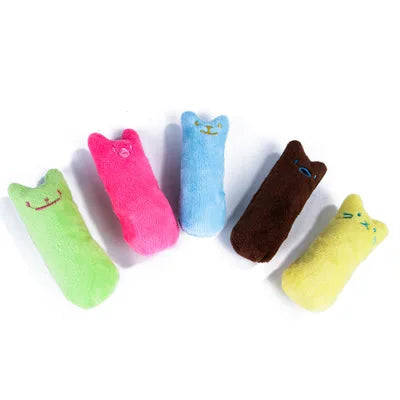 Interactive Catnip Plush Cat Toy with Thumb Bite Design