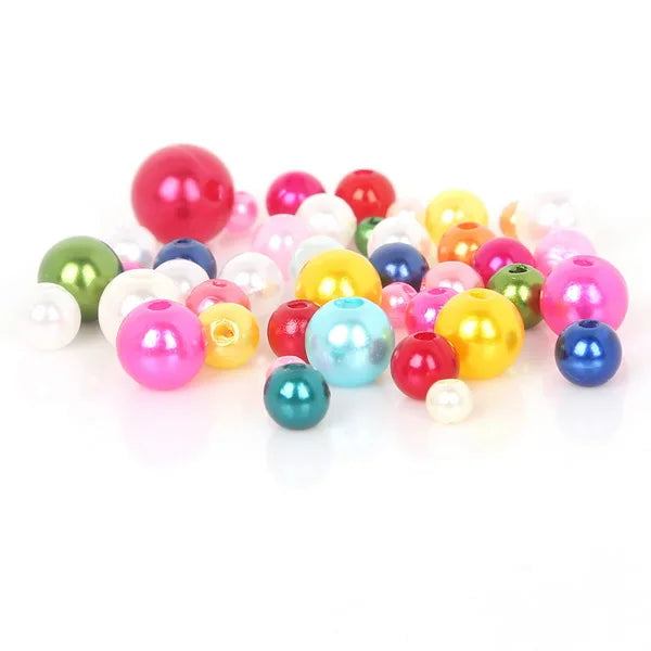 350pcs Mixed Size Acrylic Pearl Beads for Jewelry Making