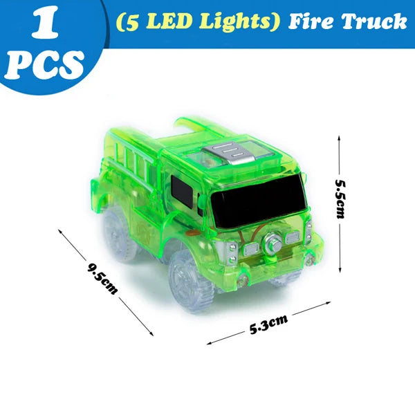 Glowing LED Race Track Set with Flexible DIY Track Pieces