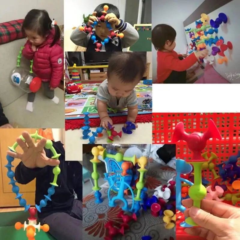 Silicone Suction Cup Building Blocks Set