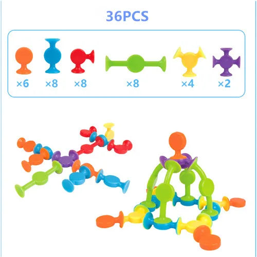Silicone Suction Cup Building Blocks Set
