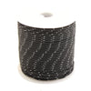 Spool of black high-visibility reflective paracord for camping and DIY projects