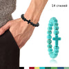 Bracelet en Pierre de Lave Naturel pour Hommes et Femmes