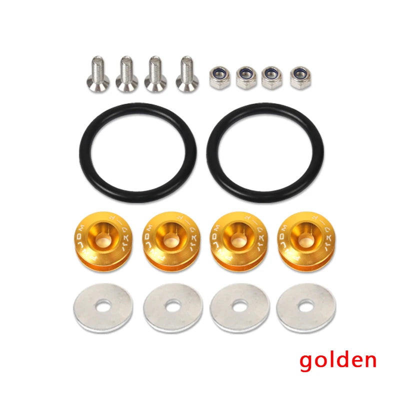 Billet Aluminum Quick Release Fasteners – Black Anodized, Universal Fit