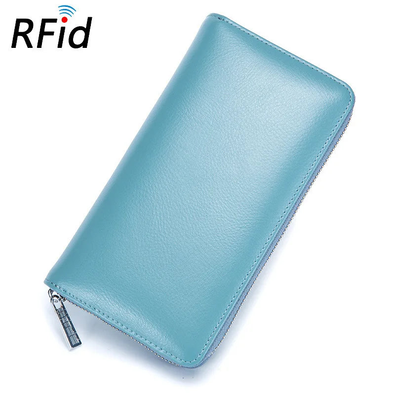 RFID Blocking Genuine Leather Wallet with Phone Case & Coin Purse